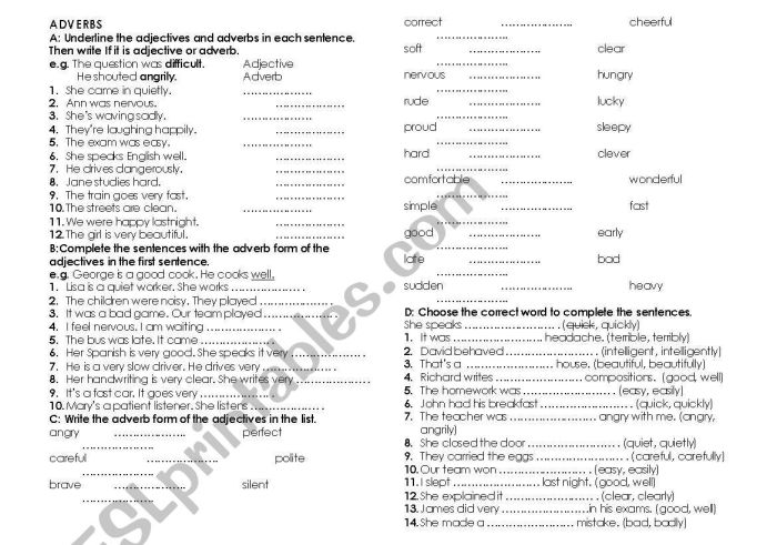 Adverbs adjective adjectives adverb verb verbs excel