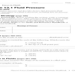 Section 13.2 forces and pressure in fluids answer key